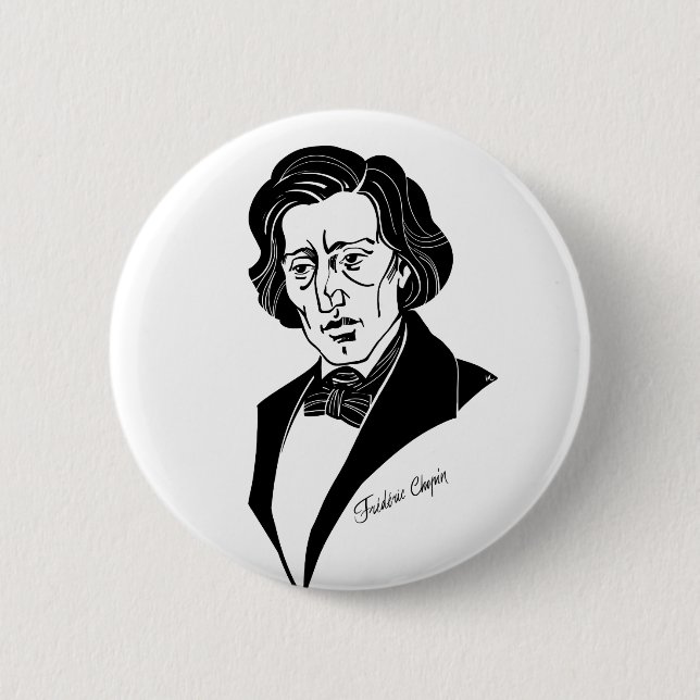 Chapa Redonda De 5 Cm Frederic Chopin (Anverso)