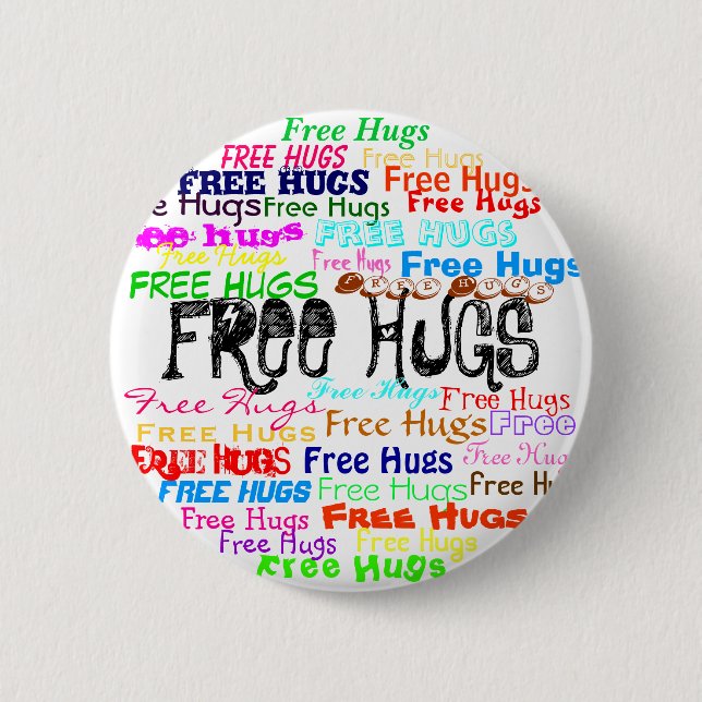 Chapa Redonda De 5 Cm Free Hugs (Anverso)