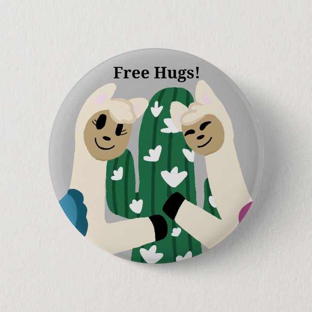 Chapa Redonda De 5 Cm Free hugs button (Anverso)