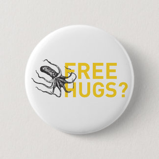 Chapa Redonda De 5 Cm Free hugs octopus