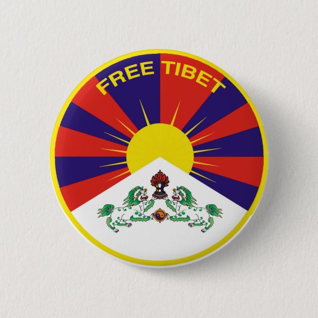 Chapa Redonda De 5 Cm Free Tibet (Anverso)