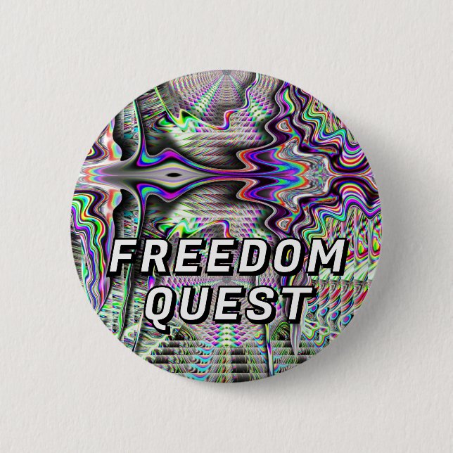 Chapa Redonda De 5 Cm Freedom Quest (puedes cambiar las palabras) (Anverso)