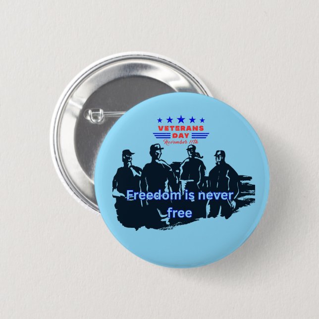 Chapa Redonda De 5 Cm Freedom's Defenders baby blue (Anverso y reverso)