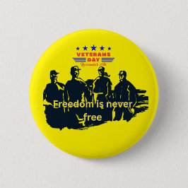 Chapa Redonda De 5 Cm Freedom's defenders bright yellow