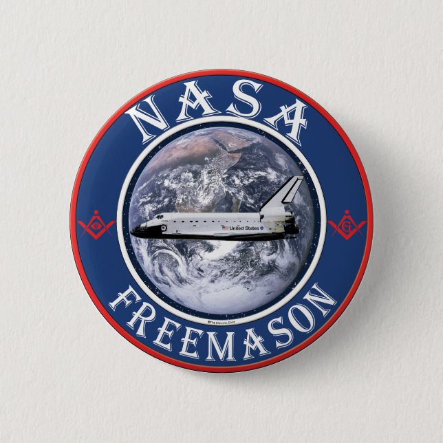 Chapa Redonda De 5 Cm Freemason de la NASA (Anverso)
