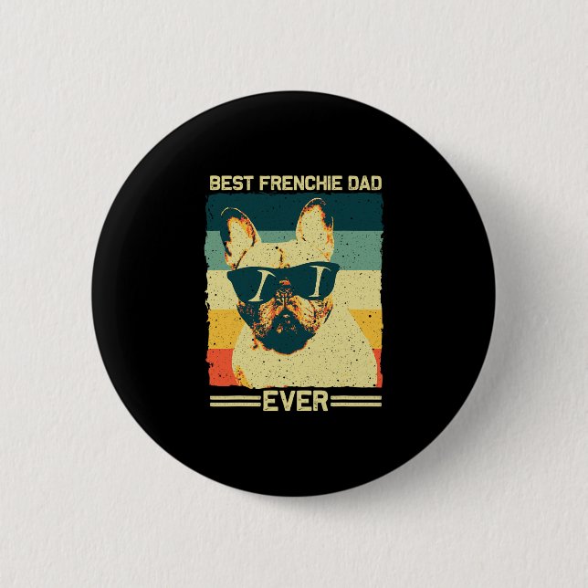 Chapa Redonda De 5 Cm Frenchie Dad Design Men Padre Bulldog francés Amor (Anverso)
