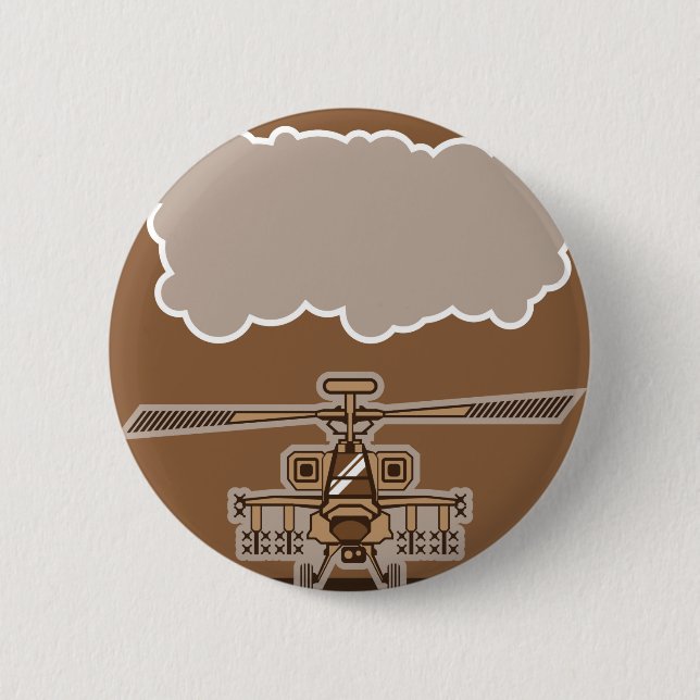 Chapa Redonda De 5 Cm Frente del helicóptero (Anverso)