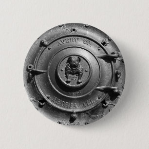 Chapa Redonda De 5 Cm Frente del tractor del vapor del vintage