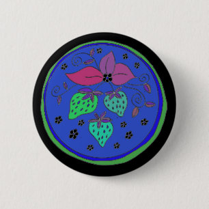 Chapa Redonda De 5 Cm Fresas Azules