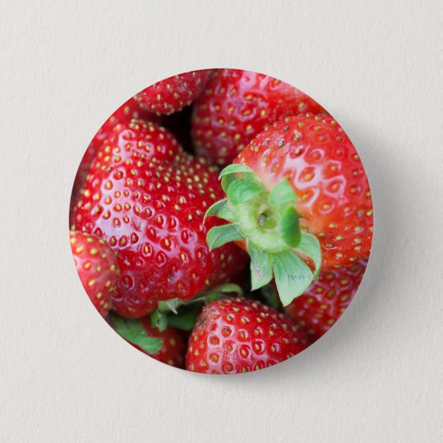 Chapa Redonda De 5 Cm Fresas dulces rojas (Anverso)