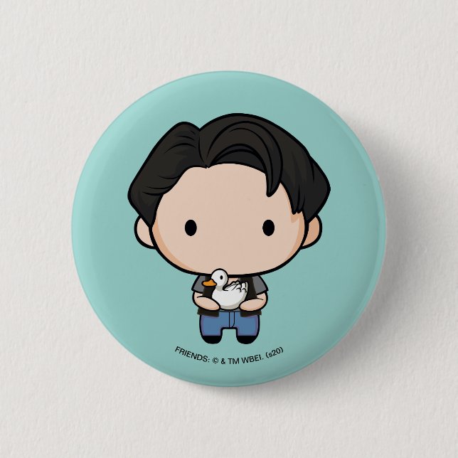 Chapa Redonda De 5 Cm FRIENDS™ | Joey Chibi (Anverso)