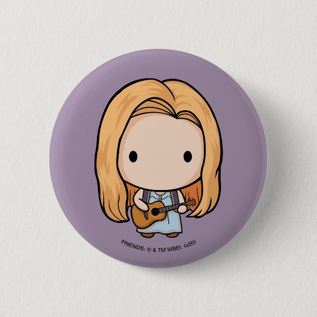 Chapa Redonda De 5 Cm FRIENDS™ | Phoebe Chibi (Anverso)