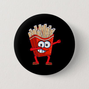 Chapa Redonda De 5 Cm Fries franceses graciosos de baile