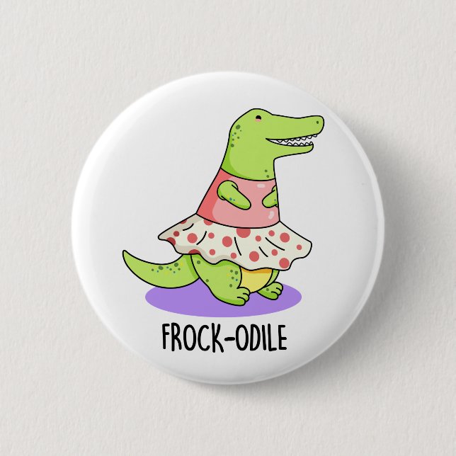 Chapa Redonda De 5 Cm Frock odile Funny Crocodile Pun (Anverso)