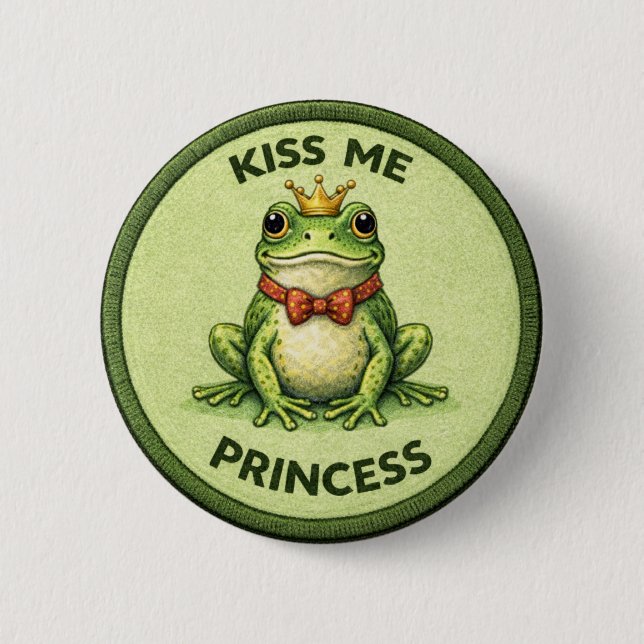 Chapa Redonda De 5 Cm Frog Kiss (Anverso)