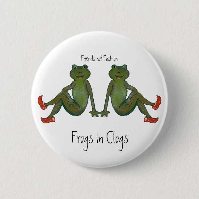 Chapa Redonda De 5 Cm Frogs in Clogs (Anverso)