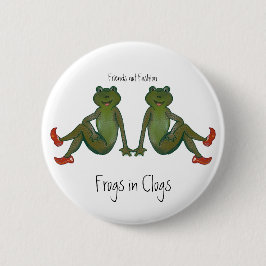 Chapa Redonda De 5 Cm Frogs in Clogs