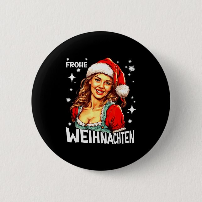 Chapa Redonda De 5 Cm Frohe Weihnachten German Christmas  (Anverso)