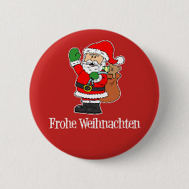 Chapa Redonda De 5 Cm Frohe Weihnachten Navidades alemanes Santa