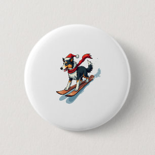 Chapa Redonda De 5 Cm Frontera de Collie Snowboarder