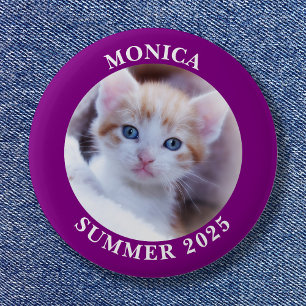 Chapa Redonda De 5 Cm Frontera púrpura de fotografía familiar