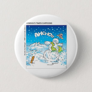 Chapa Redonda De 5 Cm Frosty Lucha Contra La Gripe Regalos Divertidos De