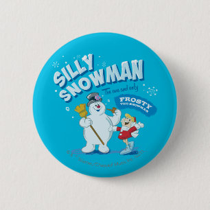 Chapa Redonda De 5 Cm Frosty the Snowman™   "Silly Snowman"