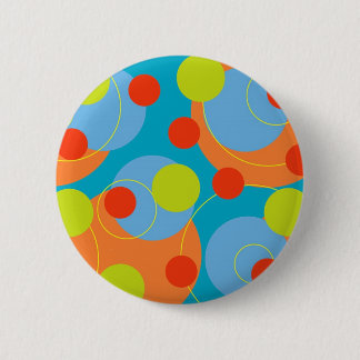 Chapa Redonda De 5 Cm Fruity Fun Retro Bubbly Dots Cute Colorful Button