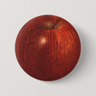 Chapa Redonda De 5 Cm Fruta de comida vintage, manzana roja deliciosa or