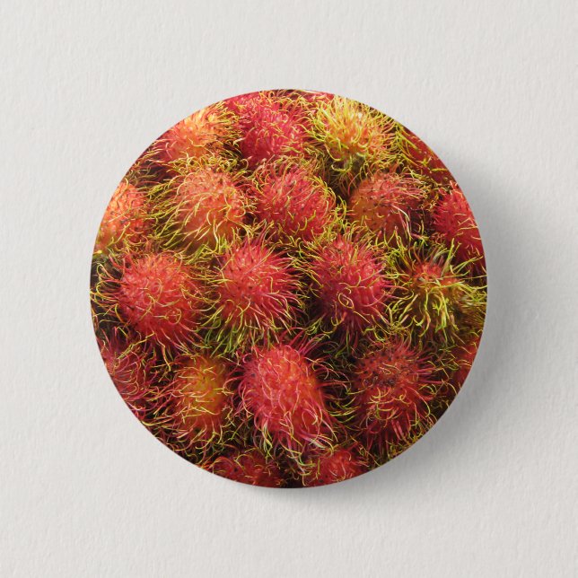 Chapa Redonda De 5 Cm Fruta tropical del Rambutan (Anverso)