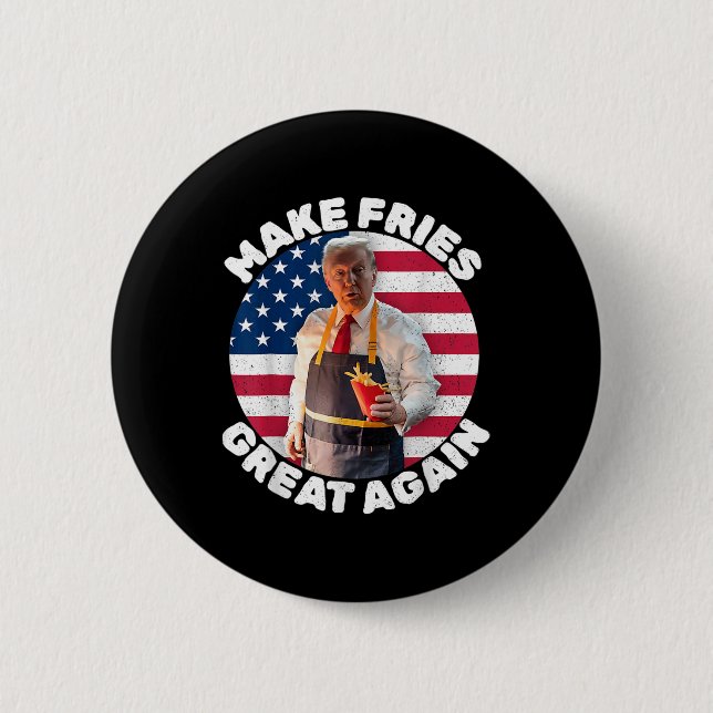Chapa Redonda De 5 Cm Fry francesa Donald Trump 2024 - Hacer Fries Franc (Anverso)