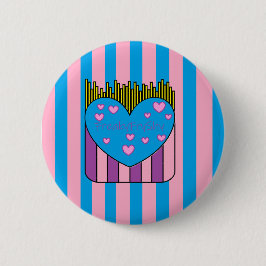 Chapa Redonda De 5 Cm FryShy Button Pink and Blue