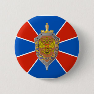 Chapa Redonda De 5 Cm Fsb, bandera de Rusia