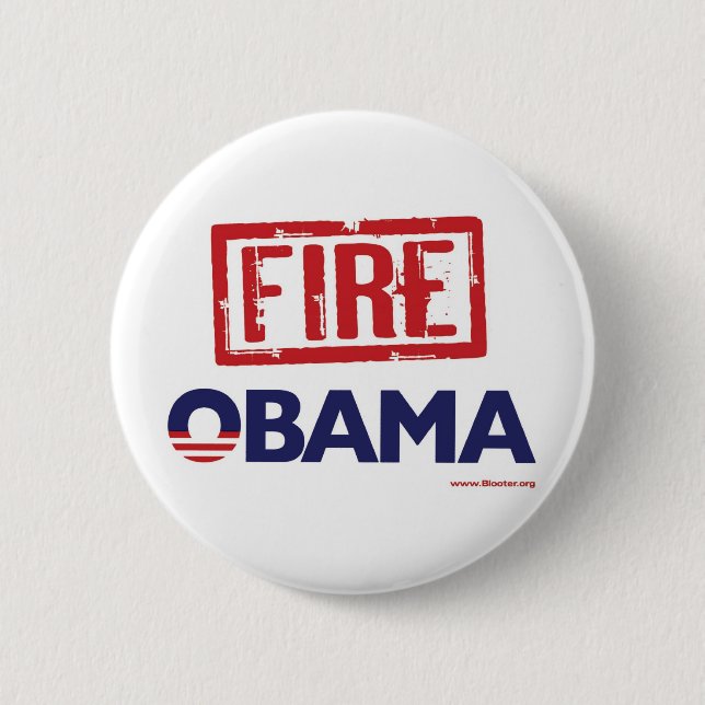Chapa Redonda De 5 Cm Fuego Obama (Anverso)