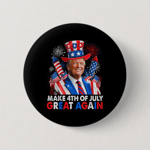 Chapa Redonda De 5 Cm Fuego Patriótico Donald Trump El 4 De Julio Del G