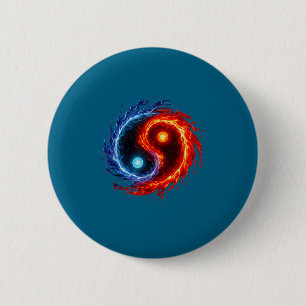 Chapa Redonda De 5 Cm Fuego y agua símbolo Yin Yang equilibrio Tai Chi E