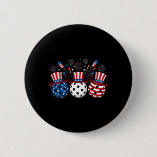 Chapa Redonda De 5 Cm Fuegos Artificiales Divertidos de Pickleball Bande
