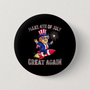 Chapa Redonda De 5 Cm Fuegos Artificiales Patrióticos de Donald Trump pa