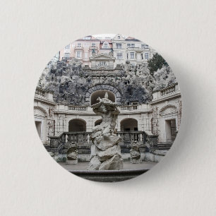 Chapa Redonda De 5 Cm Fuente con estatua de Neptuno en Praga