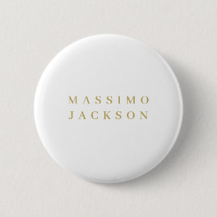 Chapa Redonda De 5 Cm Fuente Serif Profesional Minimalista de Color Dora