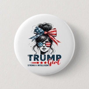 Chapa Redonda De 5 Cm Fuertes Mujeres Inteligentes Para La Mega Chica Tr