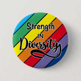 Chapa Redonda De 5 Cm "Fuerza en la diversidad" Inclusividad del arcoiri