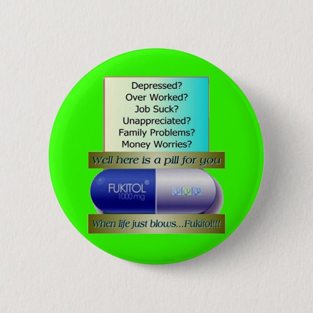 Chapa Redonda De 5 Cm Fukitol, trabajo no chupa, sobre trabajado, (Anverso)