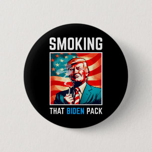 Chapa Redonda De 5 Cm Fumar ese Biden Pack - Trump 2024