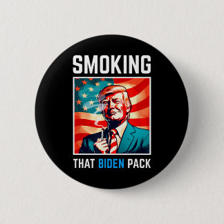 Chapa Redonda De 5 Cm Fumar ese Biden Pack - Trump 2024