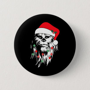 Chapa Redonda De 5 Cm Fun Bigfoot Face Santa Hat Cute Xmas Navidades