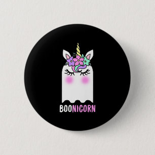 Chapa Redonda De 5 Cm Fun Boonicorn Regalo Ghost Unicorn Boo Retro Hallo