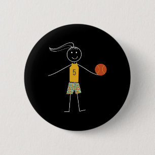 Chapa Redonda De 5 Cm Fun Bysketbyll Chicas Bysketbyll Player