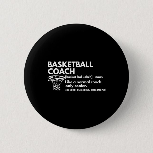 Chapa Redonda De 5 Cm Fun Bysketbyll Coach Definición Coaching Gift (Anverso)