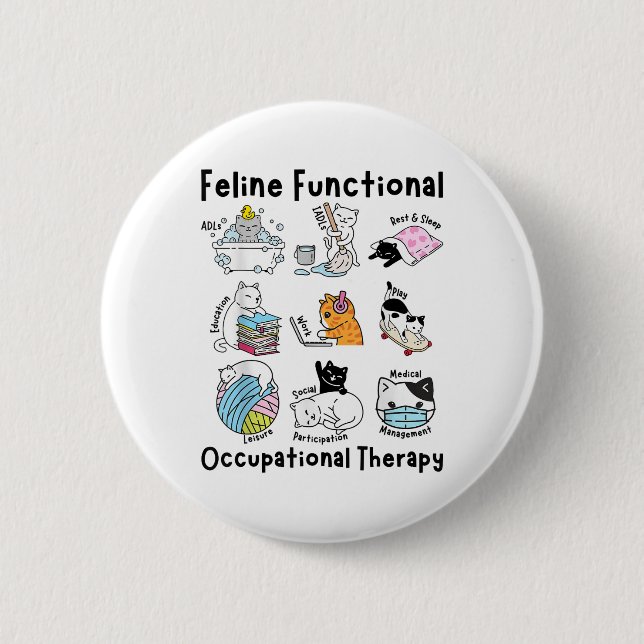 Chapa Redonda De 5 Cm Fun Fun Cat Funcional Terapia Ocupacional Sin (Anverso)
